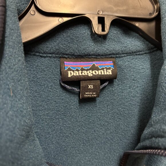 Patagonia Sweater Mens XS Blue Quarterzip Sweater Pullover Preppy Camp Granola - Picture 3 of 6
